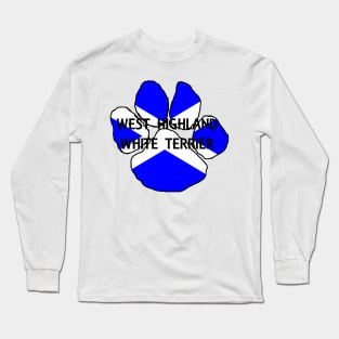 west highland white terrier name flag paw Long Sleeve T-Shirt